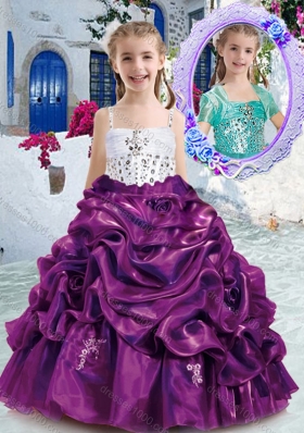 Lovely Spaghetti Straps Little Girl Pageant Dresses with Beading and Bubles