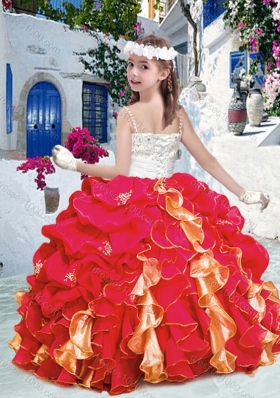 Luxurious Spaghetti Straps Little Girl Pageant Dresses with Beading and Ruffles