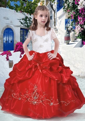 Most Popular Straps Little Girl Pageant Dresses with Beading and Bubles