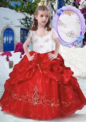 Most Popular Straps Little Girl Pageant Dresses with Beading and Bubles