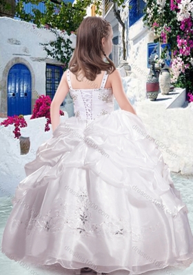 Most Popular Straps Little Girl Pageant Dresses with Beading and Bubles