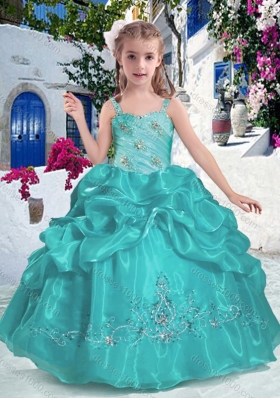 Most Popular Straps Little Girl Pageant Dresses with Beading and Bubles