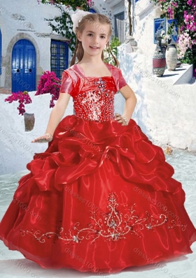 New Arrivals Spaghetti Straps Little Girl Pageant Dresses with Beading and Bubles