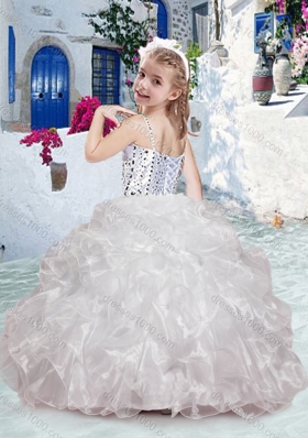 Perfect Spaghetti Straps Little Girl Pageant Dresses with Beading and Ruffles