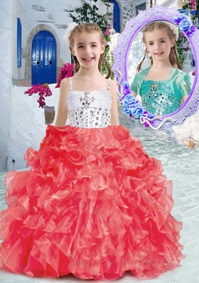 Perfect Spaghetti Straps Little Girl Pageant Dresses with Beading and Ruffles