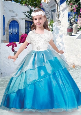 Pretty Spaghetti Straps Little Girl Pageant Dresses with Beading and Ruffles