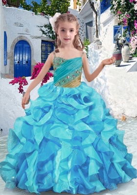 Wonderful Spaghetti Straps Little Girl Pageant Dresses with Beading and Ruffles