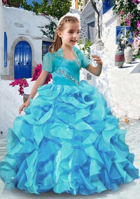 Wonderful Spaghetti Straps Little Girl Pageant Dresses with Beading and Ruffles