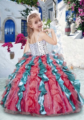 Gorgeous Spaghetti Straps  Mini Quinceanera Dresses with Beading and Ruffles