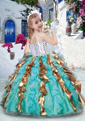 Gorgeous Spaghetti Straps  Mini Quinceanera Dresses with Beading and Ruffles