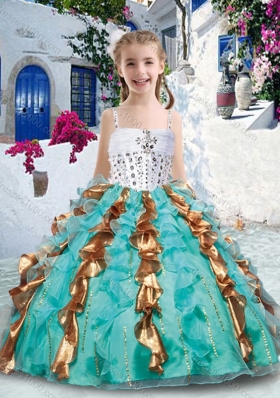 Gorgeous Spaghetti Straps  Mini Quinceanera Dresses with Beading and Ruffles