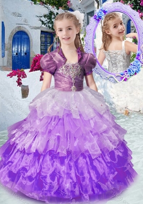 Perfect Spaghetti Straps Ball Gown Little Girl Pageant Dresses with Beading