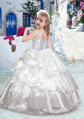 Pretty Spaghetti Straps Mini Quinceanera Dresses with Ruffles and Beading