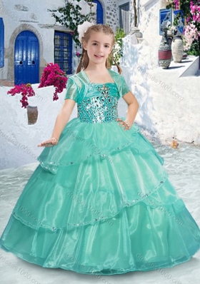 Pretty Spaghetti Straps Mini Quinceanera Dresses with Ruffles and Beading