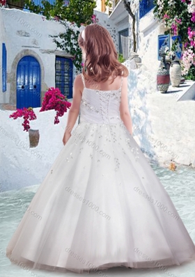 New Arrival Ball Gown Cheap Flower Girl Dresses with Appliques and Beading