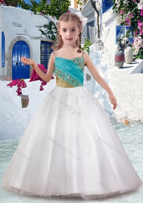 New Arrival Ball Gown Cheap Flower Girl Dresses with Appliques and Beading