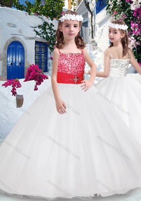 New Arrival Ball Gown Spaghetti Straps Flower Girl Dresses with Beading