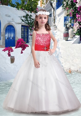 New Arrival Spaghetti Straps Flower Girl Dresses with Appliques and Beading