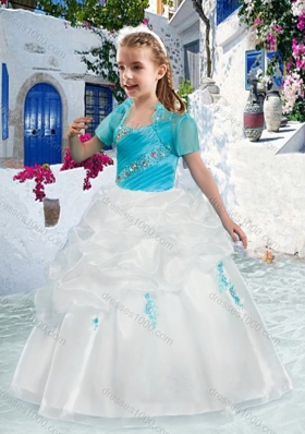 New Arrival Spaghetti Straps Flower Girl Dresses with Appliques and Bubles