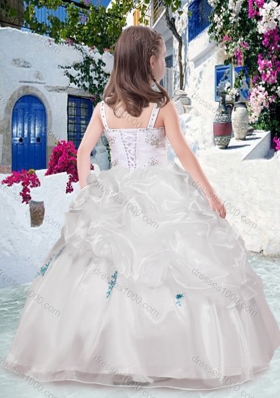 New Arrival Straps Flower Girl Dresses with Beading and Bubles