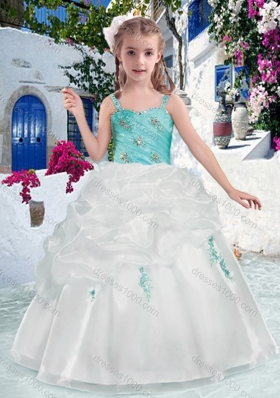 New Arrival Straps Flower Girl Dresses with Beading and Bubles