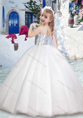 New ArrivalSpaghetti Straps Ball Gown Flower Girl Dresses with Beading