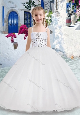 New ArrivalSpaghetti Straps Ball Gown Flower Girl Dresses with Beading