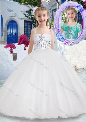 New ArrivalSpaghetti Straps Ball Gown Flower Girl Dresses with Beading