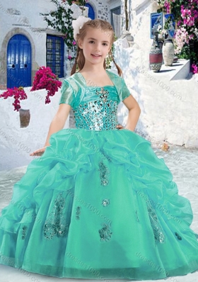 Pretty Spaghetti Straps Mini Quinceanera Dresses with Beading and Bubles