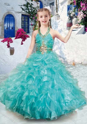 Top Selling Halter Top Mini Quinceanera Dresses with Beading and Ruffles