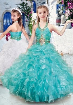 Top Selling Halter Top Mini Quinceanera Dresses with Beading and Ruffles