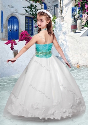 New Arrival Halter Top Little Girl Pageant Dresses with Appliques and Beading