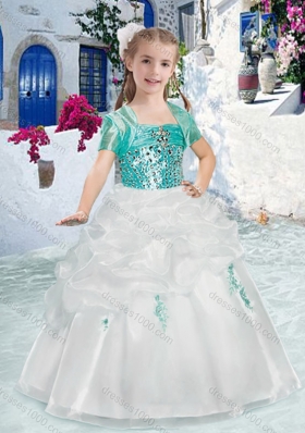 New Arrival Spaghetti Straps Flower Girl Dresses with Beading and Bubles