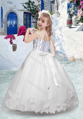 New Arrival Spaghetti Straps Little Girl Pageant Dress with Sashes and Beading