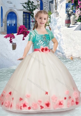 New Arrival Spaghetti Straps Little Girl Pageant Dress with Sashes and Beading