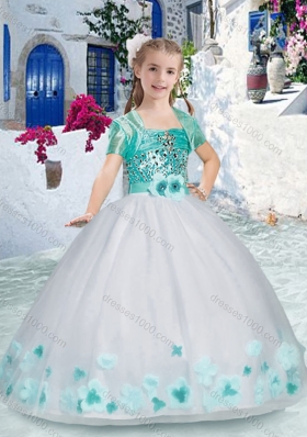 New Arrival Spaghetti Straps Little Girl Pageant Dress with Sashes and Beading