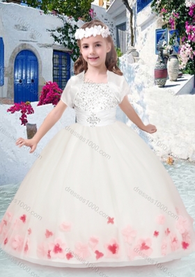 New Arrival Spaghetti Straps Little Girl Pageant Dresses with Appliques and Beading