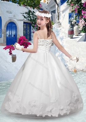 New Arrival Spaghetti Straps Little Girl Pageant Dresses with Appliques and Beading