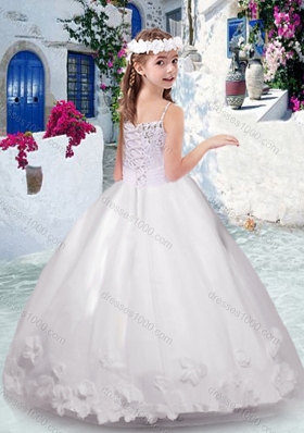 New Arrival White Little Girl Pageant Dresses with Appliques and Beading