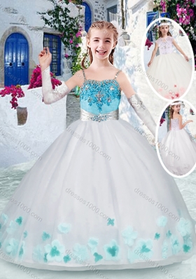 New Arrival White Little Girl Pageant Dresses with Appliques and Beading