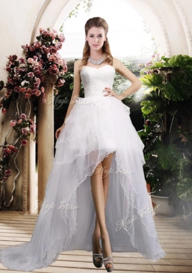 2016 New Arrivals High Low Wedding Dresses with Ruffles