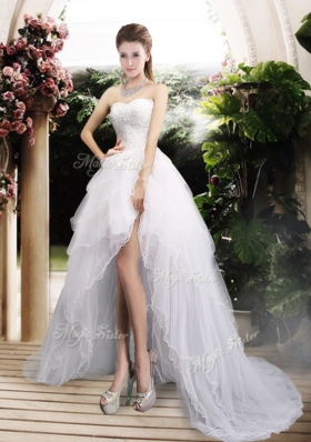 2016 New Arrivals High Low Wedding Dresses with Ruffles