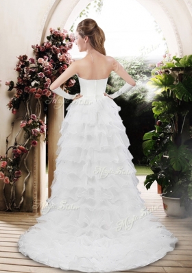 2016 Strapless High Low Appliques Wedding Dresses