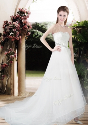 Empire Sweetheart Wedding Dresses with Brush Train for 2016