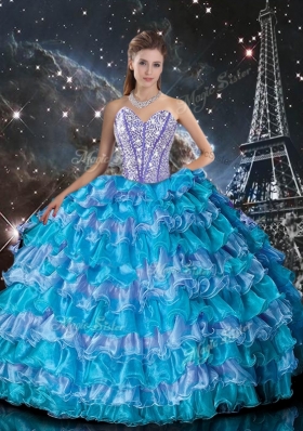 Modest Ruffled Layers Quinceanera Dresses and Cheap Multi Color Mini Quinceanera Dresses and Latest Beading Dama Dresses