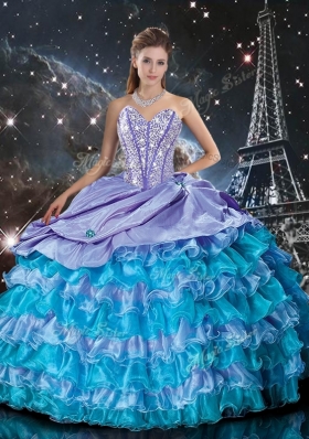 Modest Ruffled Layers Quinceanera Dresses and Cheap Multi Color Mini Quinceanera Dresses and Latest Beading Dama Dresses