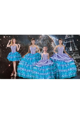 Modest Ruffled Layers Quinceanera Dresses and Cheap Multi Color Mini Quinceanera Dresses and Latest Beading Dama Dresses