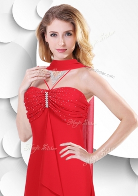 2016 Best Spaghetti Straps High Low Red Dama Dresses with Beading