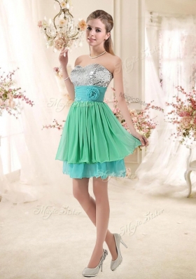 Lovely 2016 Short Prom Dresses with Sequins and Belt