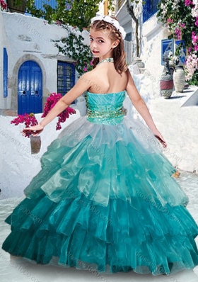 Classical Halter Top  Mini Quinceanera Dresses with Ruffled Layers and Beading